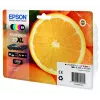 Epson Oranges Multipack 5 krāsas 33XL Claria Premium tinte, augsta (XL) iznese, melna, foto melna, ciāna, fuksīna, dzeltena, pigmenta bāzes tinte, krāsvielas bāzes tinte, 12.2 ml, 8.9 ml