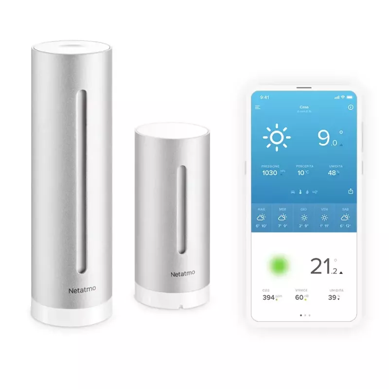 Netatmo NWS01-EC digitālā laika stacija Alumīnijs Akumulators/USB Wi-Fi