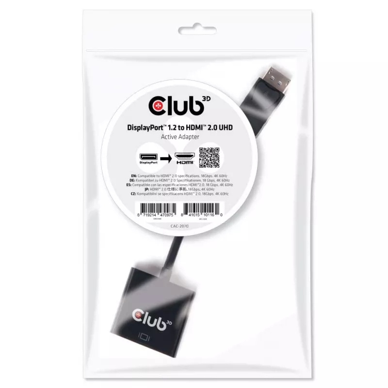 Active Adapter DisplayPort 1.2 to HDMI 2.0 CLUB3D CAC-2070