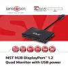 CLUB3D Multi Stream Transport Hub DisplayPort 1.2 četru monitoru USB darbināms centrmezgls