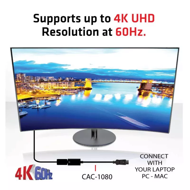 Aktīvais adapteris DisplayPort 1.4 uz HDMI 2.0b CLUB3D CAC-1080
