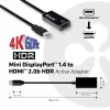 CLUB3D Mini DisplayPort 1.4 uz HDMI 2.0b HDR aktīvais adapteris