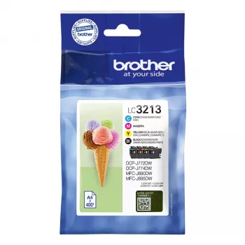 Brother LC3213VAL tintes kasetne 4 gab. Oriģināla Augstas (XL) ietilpības Melna, Ciāna, Fuksīna, Dzeltena