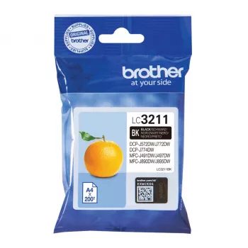 Brother LC3211BK tintes kasetne 1 gb. Oriģināla standarta ietilpība melna