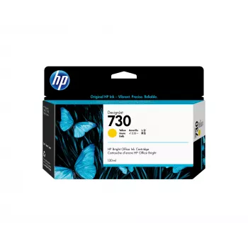 HP 730 130-ml dzeltena DesignJet tintes kasetne, HP DesignJet T1700 printeru sērija, Termiskā tintes druka, Dzeltena, Singapūra, 202 mm, 129 mm