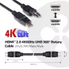 CLUB3D HDMI 2.0 4K60Hz UHD 360° rotējošs kabelis 2m/6.74ft