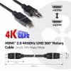 CLUB3D HDMI 2.0 4K60Hz UHD 360° rotējošs kabelis 2m/6.74ft