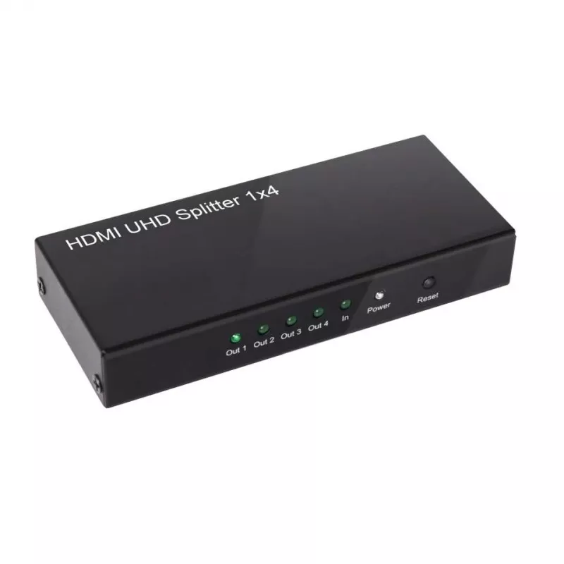 CLUB3D HDMI™ 4K@60Hz UHD sadalītājs ar maiņstrāvas barošanu, 4 porti
