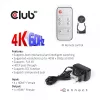 CLUB3D HDMI™ 2.0 UHD 4K60Hz SwitchBox 4 porti un iekļauts IR tālvadības pults