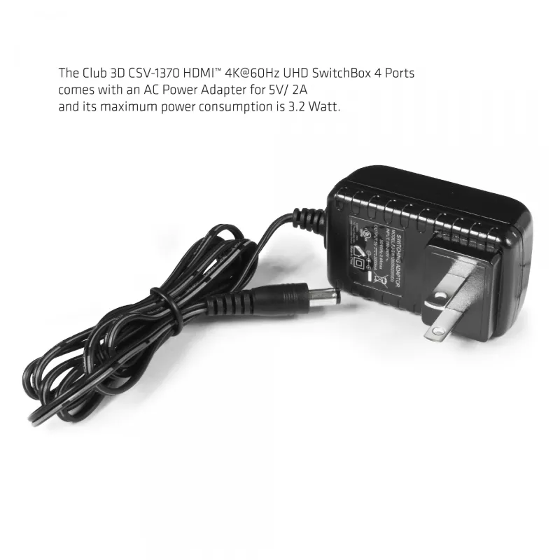 CLUB3D HDMI™ 2.0 UHD 4K60Hz SwitchBox 4 porti un iekļauts IR tālvadības pults