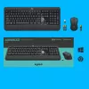 Bezvadu tastatūras un peles komplekts Logitech MK540 Advanced — pilna izmēra QWERTY tastatūra, USB uztvērējs, ASV izkārtojums, ergonomiska pele, melns/balts