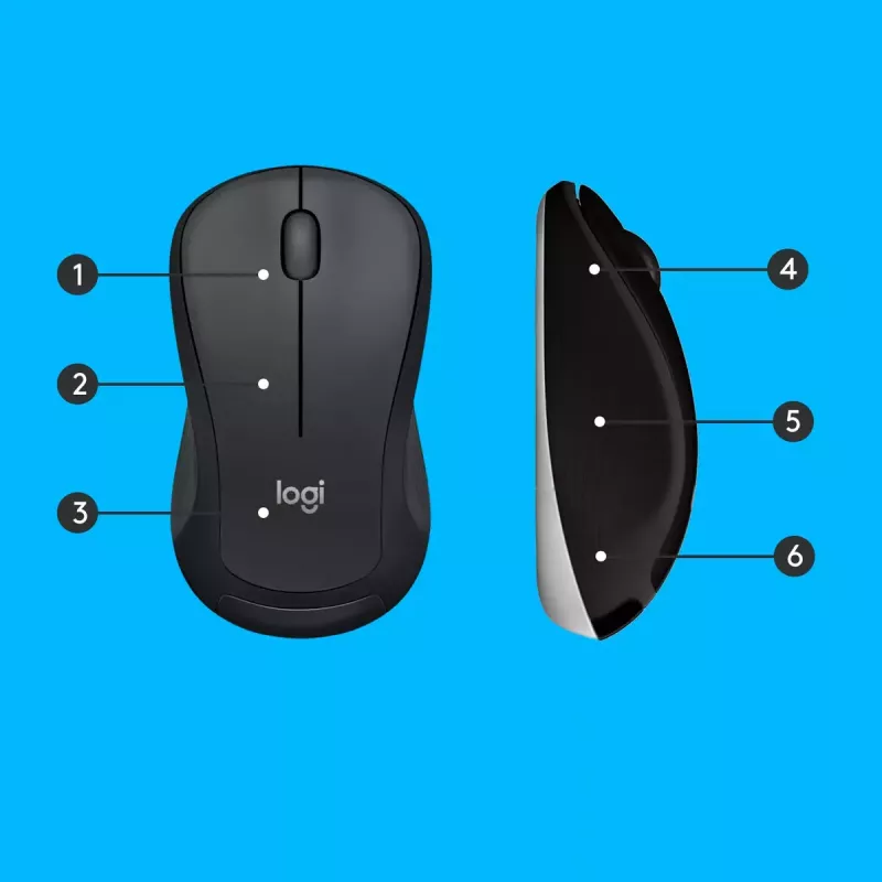 Bezvadu tastatūras un peles komplekts Logitech MK540 Advanced — pilna izmēra QWERTY tastatūra, USB uztvērējs, ASV izkārtojums, ergonomiska pele, melns/balts