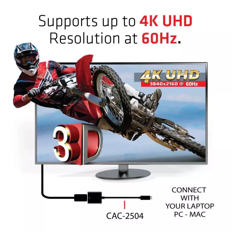 USB 3.1 Type C uz HDMI 2.0 UHD 4K 60Hz aktīvais adapteris CLUB3D CAC-2504