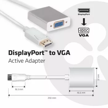 Aktīvais adapteris DisplayPort uz VGA CLUB3D CAC-2003