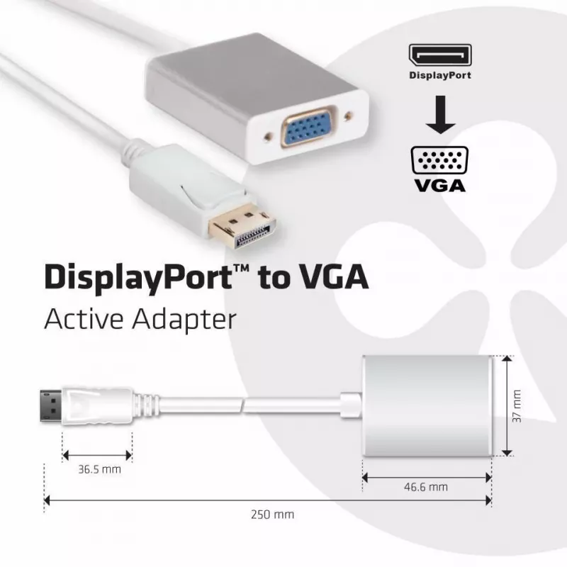 Aktīvais adapteris DisplayPort uz VGA CLUB3D CAC-2003