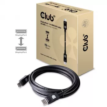 CLUB3D DisplayPort 1.4 HBR3 8K 28AWG kabelis M/M 3m /9.84ft