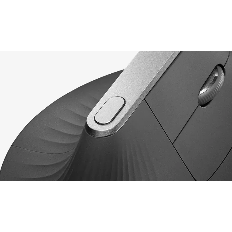 Ergonomiska bezvadu pele Logitech MX Vertical, MX Vertical, 4000 DPI, RF bezvadu + Bluetooth, labai rokai, Graphite, biroja lietošanai