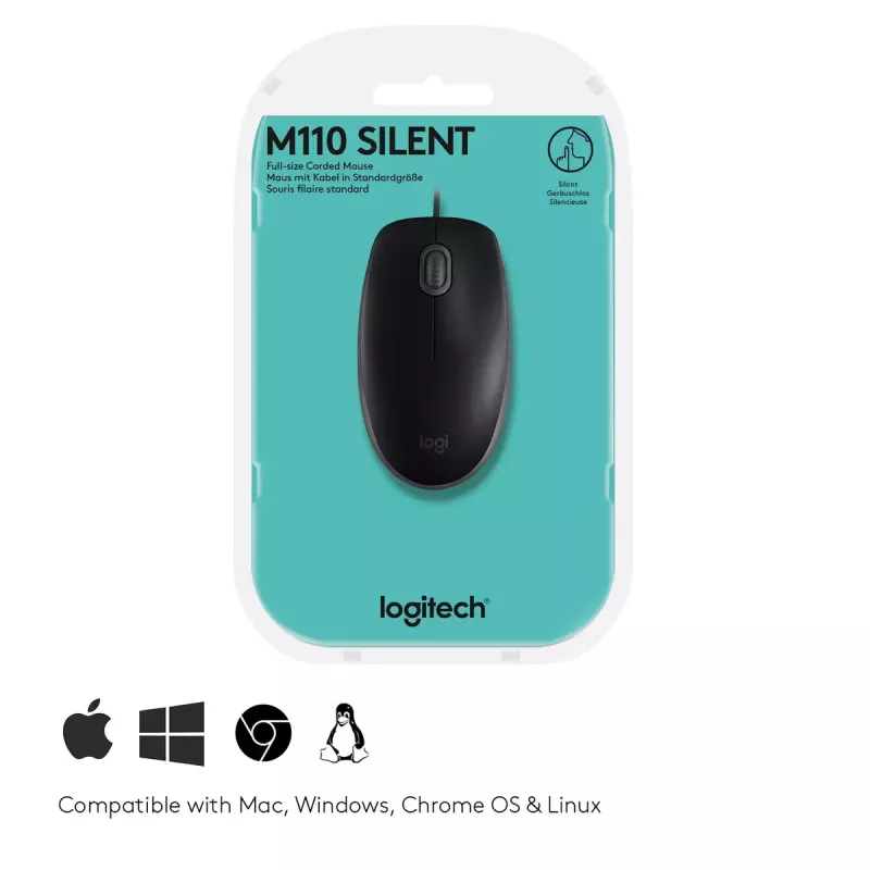 Pele Logitech B110 Silent vadu USB melna
