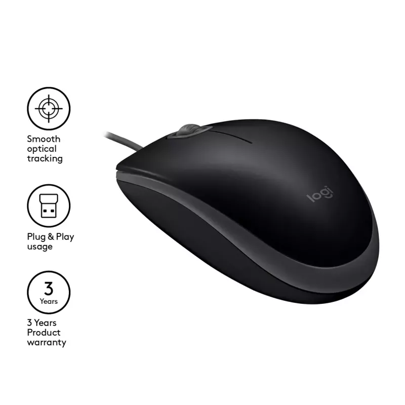 Pele Logitech B110 Silent vadu USB melna