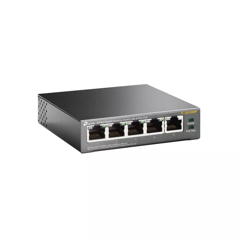 TP-Link 5 portu gigabitu galda datora PoE slēdzis ar 4 portiem, nevadāms, Gigabit Ethernet (10/100/1000), Power over Ethernet (PoE)
