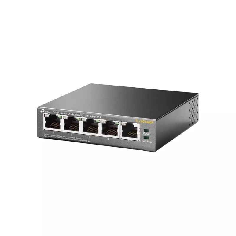 TP-Link 5 portu gigabitu galda datora PoE slēdzis ar 4 portiem, nevadāms, Gigabit Ethernet (10/100/1000), Power over Ethernet (PoE)