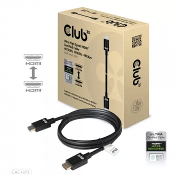 CLUB3D īpaši ātrgaitas HDMI 4K120Hz, 8K60Hz sertificēts kabelis 48Gbps M/M 2 m / 6.56 pēdas
