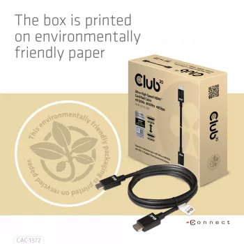 CLUB3D īpaši ātrgaitas HDMI 4K120Hz, 8K60Hz sertificēts kabelis 48Gbps M/M 2 m / 6.56 pēdas