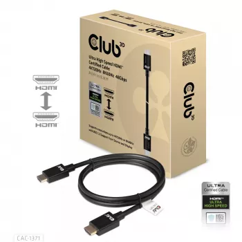CLUB3D Ultra High Speed HDMI 4K120Hz, 8K60Hz sertificēts kabelis 48Gbps M/M 1 m/3.28 ft