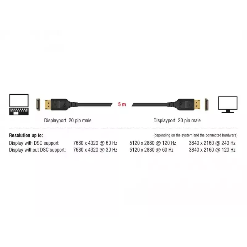DisplayPort kabelis DeLOCK 85663 5 m melns