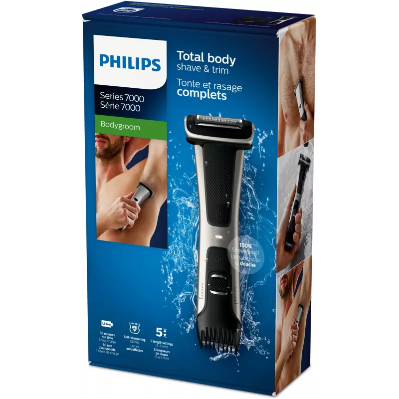 Philips 7000 sērija Bodygroom 7000 BG7025/15 dušā izturīgs ķermeņa apgriezējs