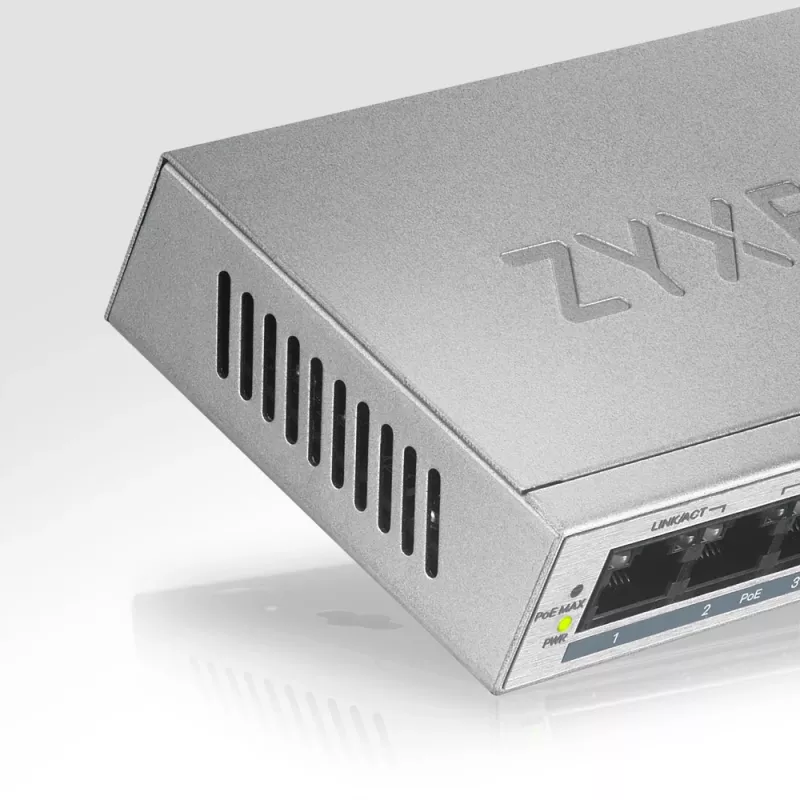 Zyxel GS1005HP Nepārvaldāms Gigabitu Ethernet (10/100/1000) Power over Ethernet (PoE) Sudrabs