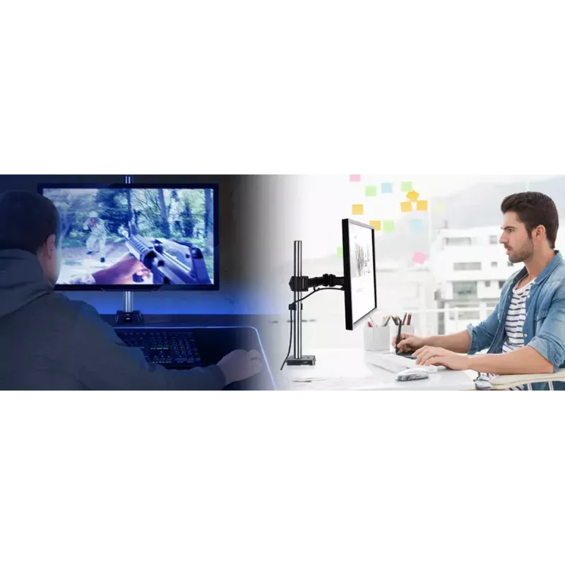 ARCTIC Z1 (Gen 3) - Monitora roka ar USB centrmezglu, stiprināma pie galda