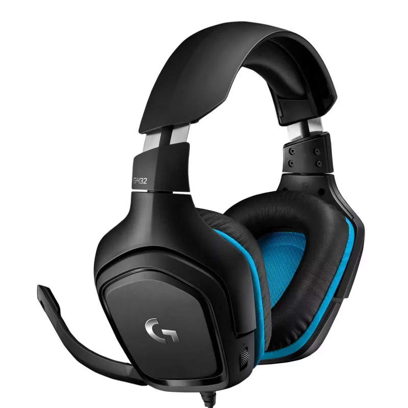 LOGITECH G432 - USB / 3.5mm - game austiņas - 7.1 Surround - zilas