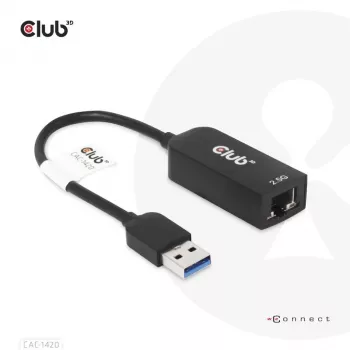CLUB3D USB 3.2 Gen1 Tips A uz RJ45 2.5Gbps adapteris