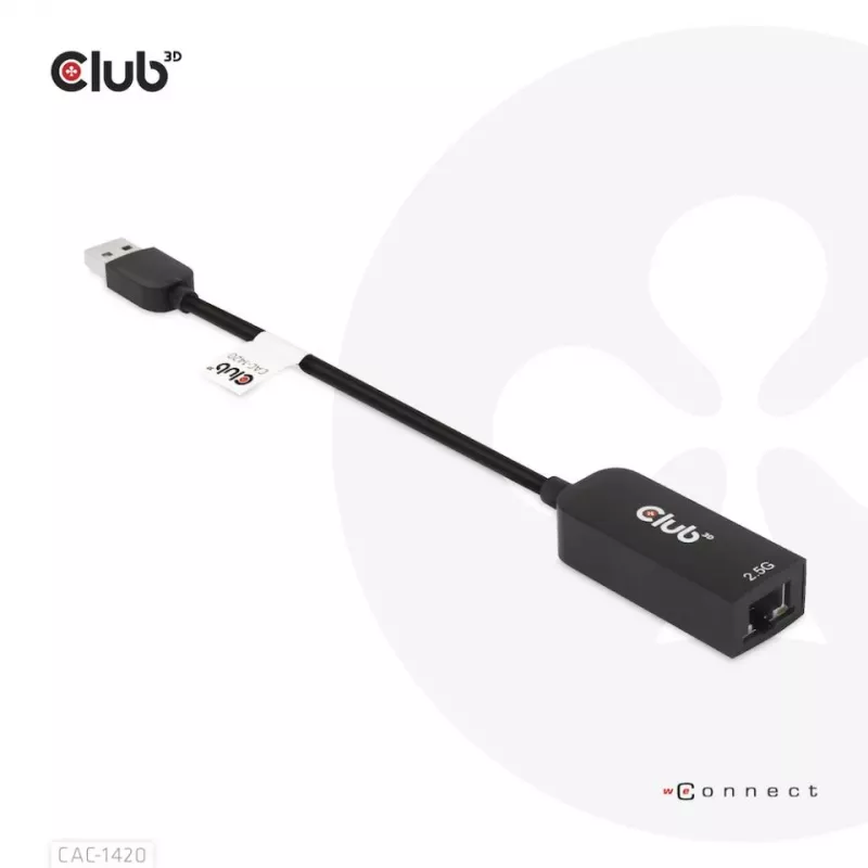 CLUB3D USB 3.2 Gen1 Tips A uz RJ45 2.5Gbps adapteris
