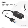 CLUB3D USB 3.2 Gen1 Tips A uz RJ45 2.5Gbps adapteris