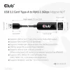 CLUB3D USB 3.2 Gen1 Tips A uz RJ45 2.5Gbps adapteris
