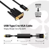 USB Type C to VGA Active kabelis M/M CLUB3D CAC-1512 5m