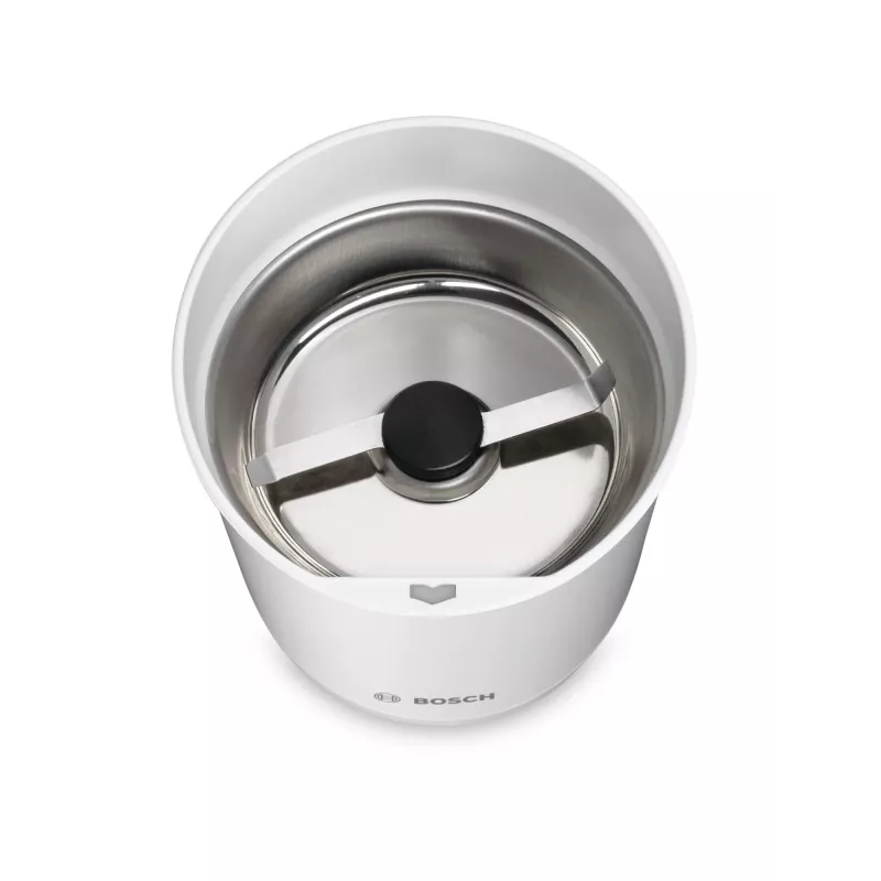 Asmeņu kafijas dzirnaviņas Bosch TSM6A011W, 180 W, 75 g ietilpība, balta
