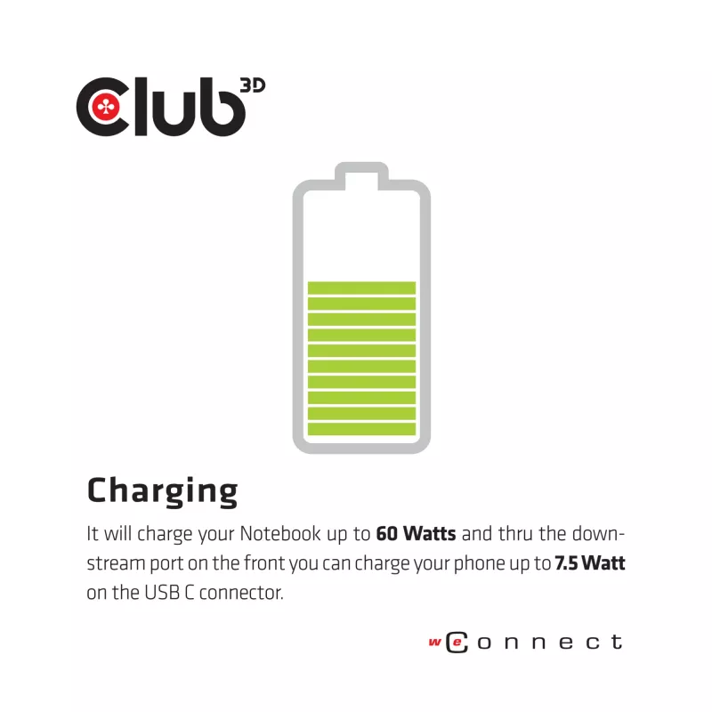CLUB3D CSV-1562 ir USB3.2 Gen1 Type-C universāla trīskārša 4K30Hz uzlādes dokstacija ar DisplayLink® sertifikāciju. Universālā uzlādes dokstacija