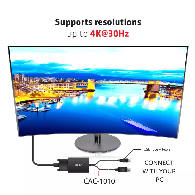 CLUB3D DisplayPort uz Dual Link DVI-D HDCP ON versija Aktīvais adapteris M/F