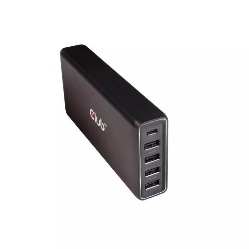 CLUB3D USB Type A un C lādētājs, 5 porti līdz 111 W