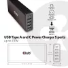 CLUB3D USB Type A un C lādētājs, 5 porti līdz 111 W