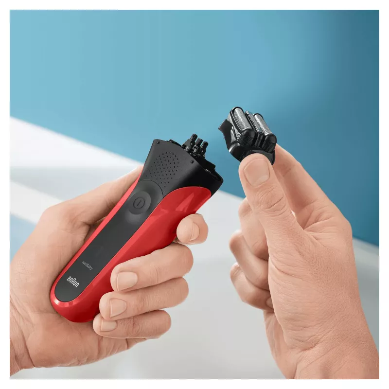 Braun Series 3 300s Folijveida skuveklis ar trimmeri Melns, Sarkans