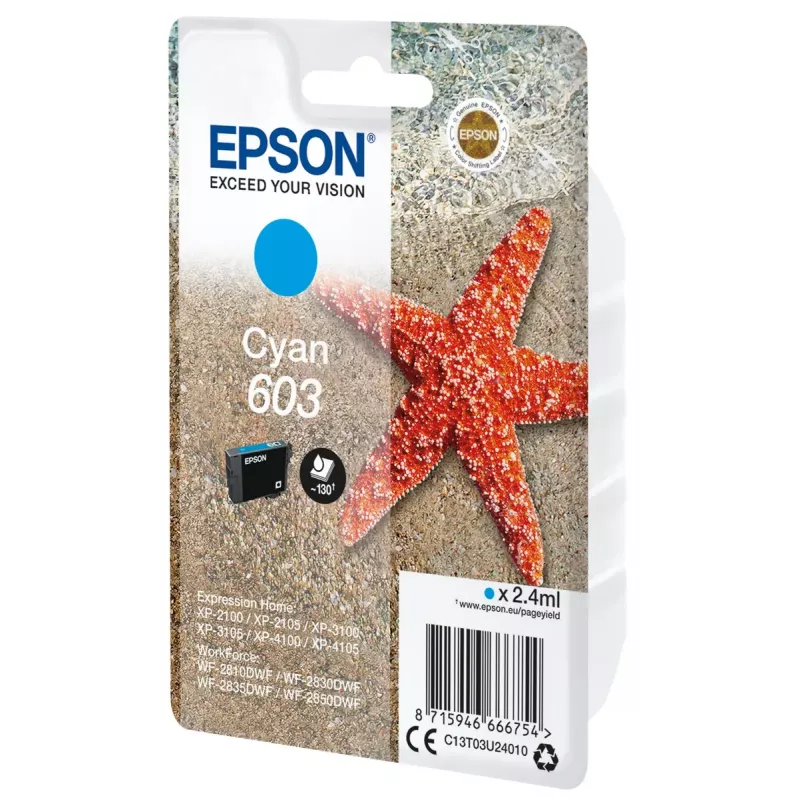 Epson C13T03U24010 tintes kārtridžs 1 gab. oriģināls standarta ietilpība ciāna