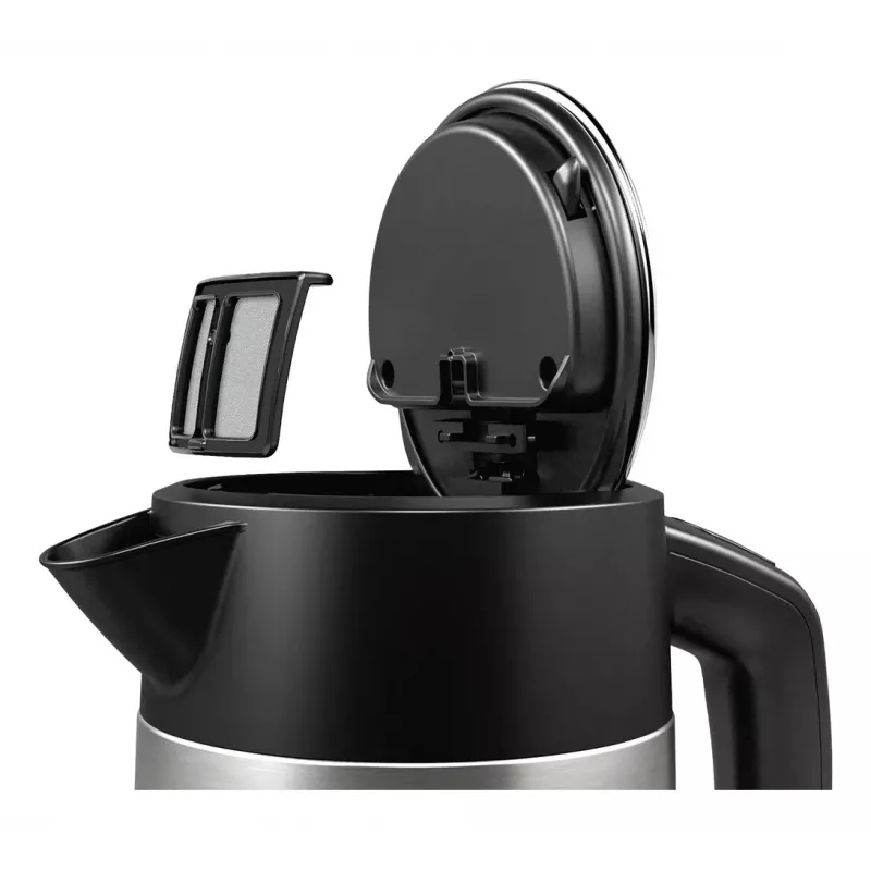 Bosch TWK4P440 elektriskā tējkanna 1.7 L 2400 W Melna, nerūsējošais tērauds