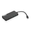 Lenovo GX90T77924 dokstacija — USB-C centrmezgls ar HDMI 1.4, 2×USB-A 3.2 Gen1, USB‑2.0, microSD karšu lasītāju, pelēka