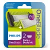 Skūšanās asmeņi Philips Norelco OneBlade QP620/50 rezerves asmeņi, melni, 2 gab. iepakojumā