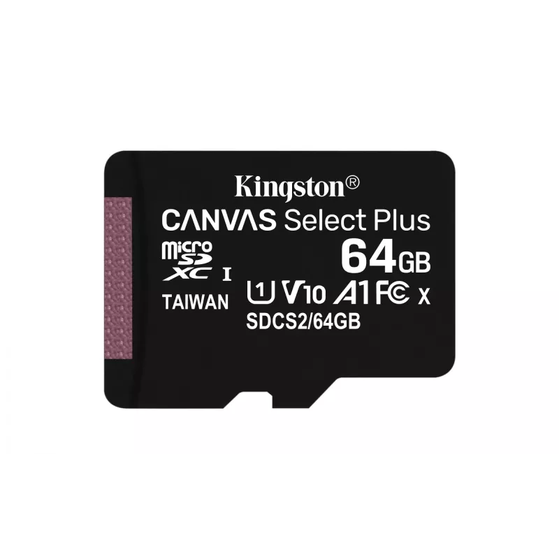 Kingston Technology Canvas Select 64 GB microSDXC Plus 100R A1 C10 karte + ADP
