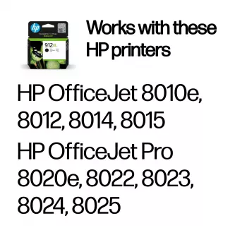 HP 912XL augstas ražības melna oriģinālā tintes kasetne